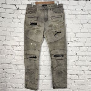 Trendique Moto Jeans Distressed Splatter Zippers Size‎ 34x32 Black Skater Punk